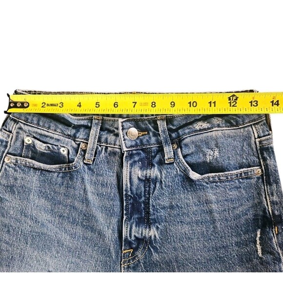 Free Assembly Jeans Super High Rise Straight Size 4 Distressed Crop Raw Hem - Picture 6 of 8